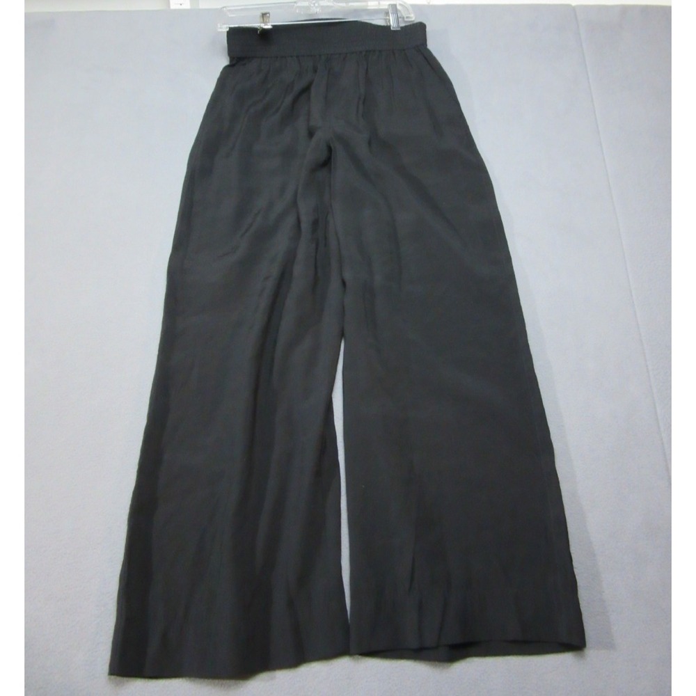 Madewell Pants Women SP Small Petite Black Crinkled Crepe Straight-Leg Crop